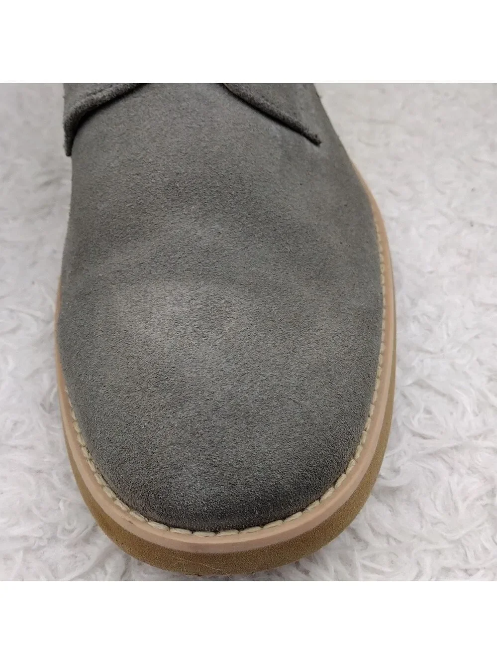 Johnston & Murphy Men's Grey Suede Leather Upper Lace Up Low Heel Oxford Shoe